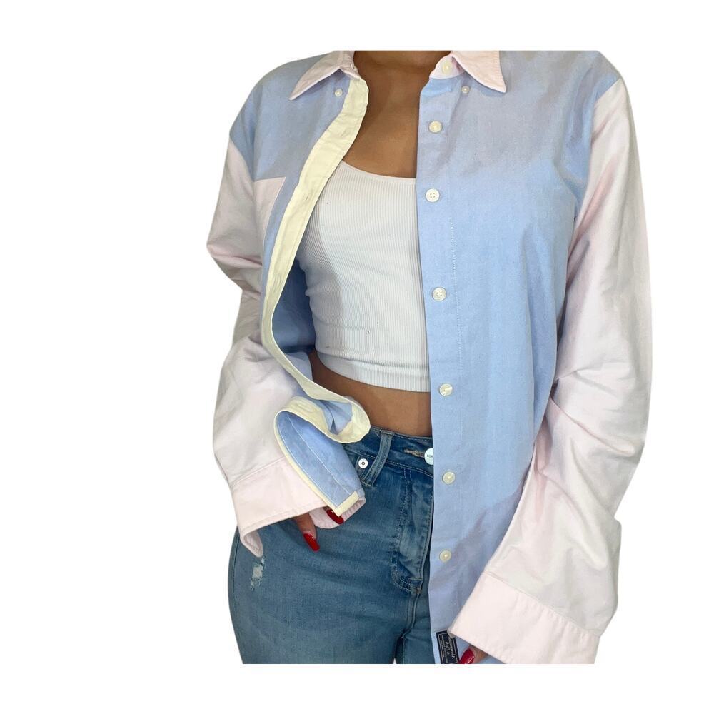 Abercrombie & Fitch Top Long Sleeve Colorblock Shirt Size L - Picture 6 of 7
